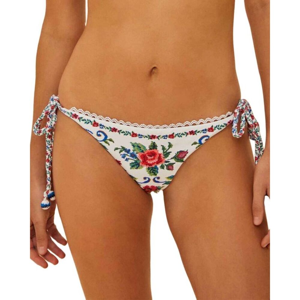 Farm Rio Womens  Flower Tapestry Tie Side Bikini Bottom